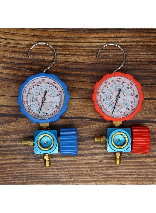 Low Pressure Manifold Gauge Set For R22 R410A R134A R404A AC Refrigeration With Sight Glass - Image 1